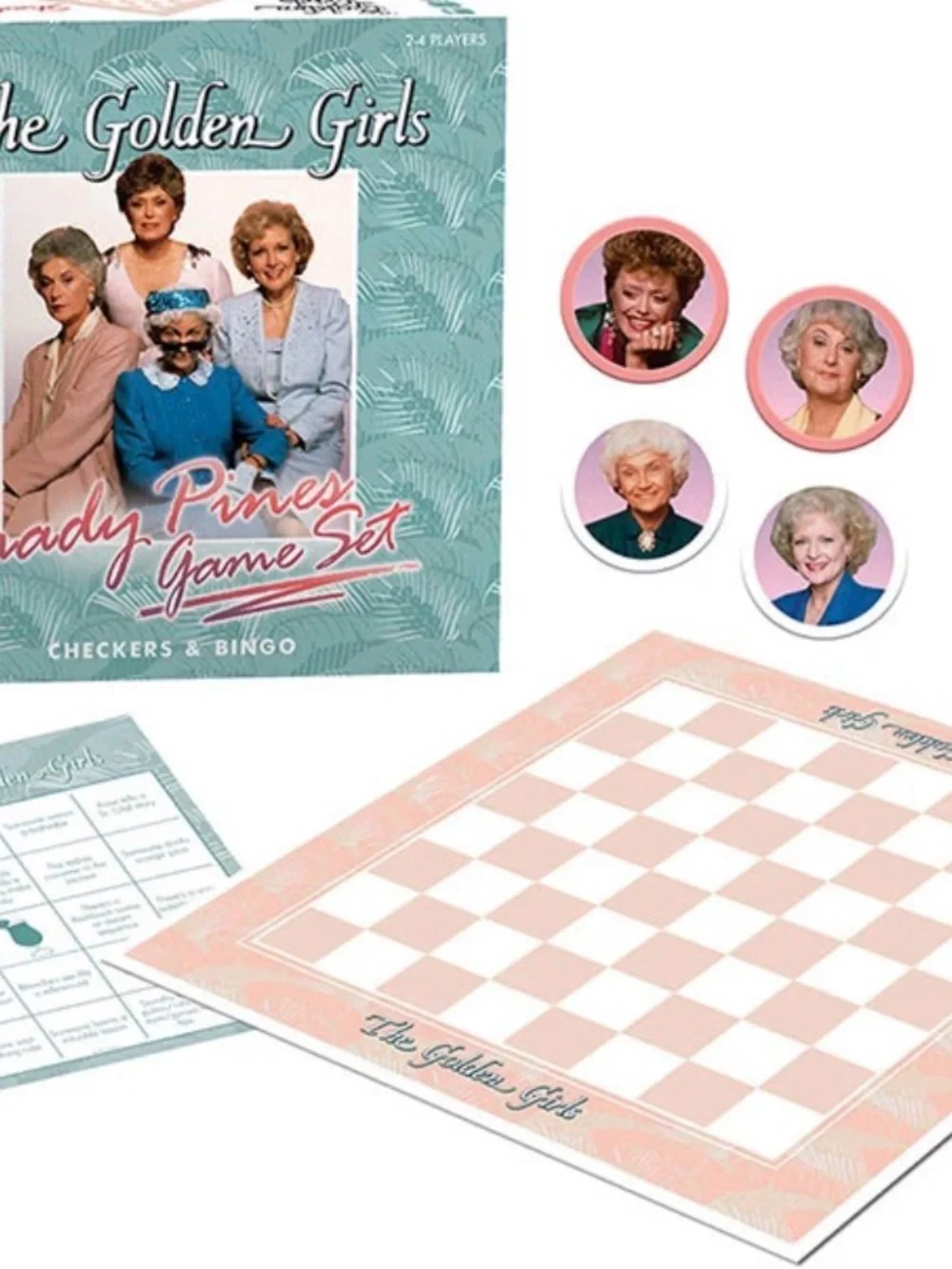 New! Sealed! Golden Girls Shady Pines Game Set - Checkers and Bonus Bingo!